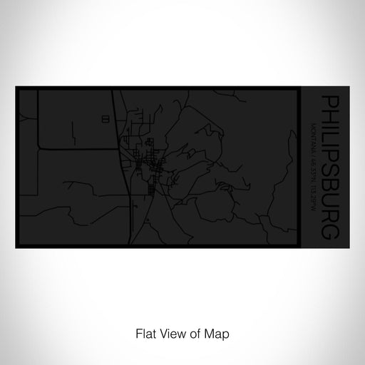 Rendered View of Philipsburg Montana Map on 17oz Stainless Steel Insulated Cola Bottle in Stainless in Matte Black