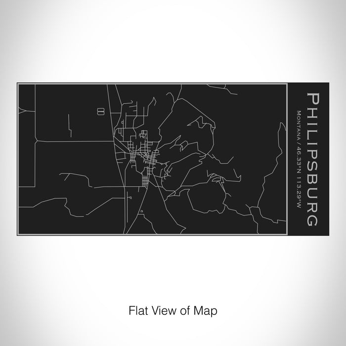 Rendered View of Philipsburg Montana Map on 17oz Stainless Steel Insulated Cola Bottle in Black