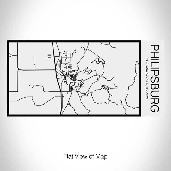 Rendered View of Philipsburg Montana Map on 17oz Stainless Steel Insulated Cola Bottle in Stainless in Matte White