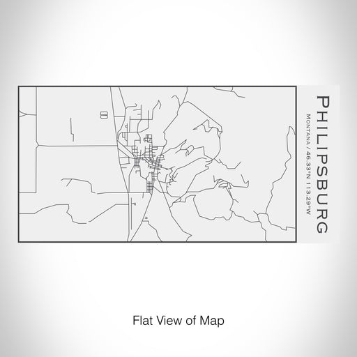 Rendered View of Philipsburg Montana Map on 17oz Stainless Steel Insulated Cola Bottle in White