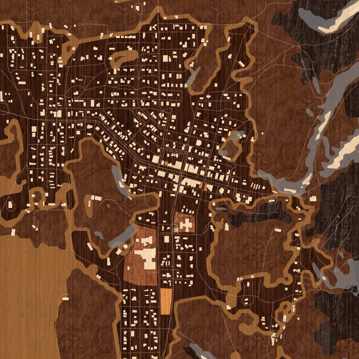 Philipsburg Montana Map Print in Ember Style Zoomed In Close Up Showing Details