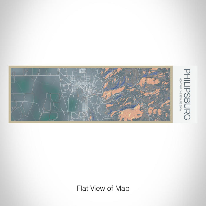 Rendered View of Philipsburg Montana Map on 10oz Stainless Steel Insulated Cup in Afternoon with Sliding Lid