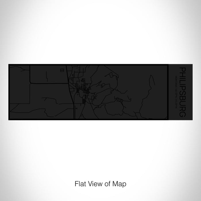 Rendered View of Philipsburg Montana Map on 10oz Stainless Steel Insulated Cup in Matte Black with Sliding Lid