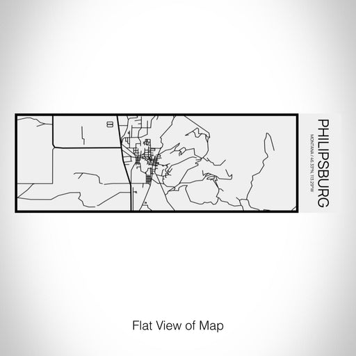 Rendered View of Philipsburg Montana Map on 10oz Stainless Steel Insulated Cup in Matte White with Sliding Lid