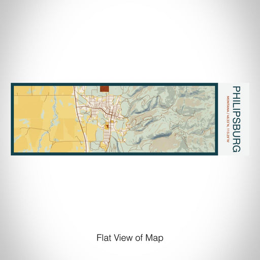 Rendered View of Philipsburg Montana Map on 10oz Stainless Steel Insulated Cup in Woodblock with Sliding Lid