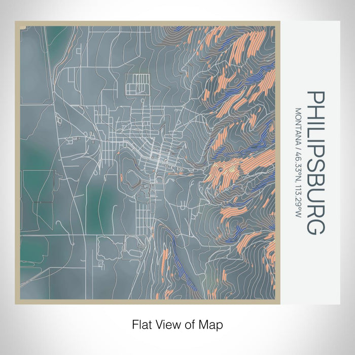 Rendered View of Philipsburg Montana Map on 17oz Stainless Steel Insulated Tumbler in Afternoon Map Style