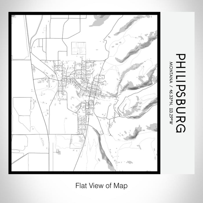 Rendered View of Philipsburg Montana Map on 17oz Stainless Steel Insulated Tumbler in Classic Map Style