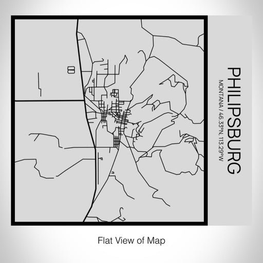 Rendered View of Philipsburg Montana Map on 17oz Stainless Steel Insulated Tumbler in Tactile Lines with Succulent in Background