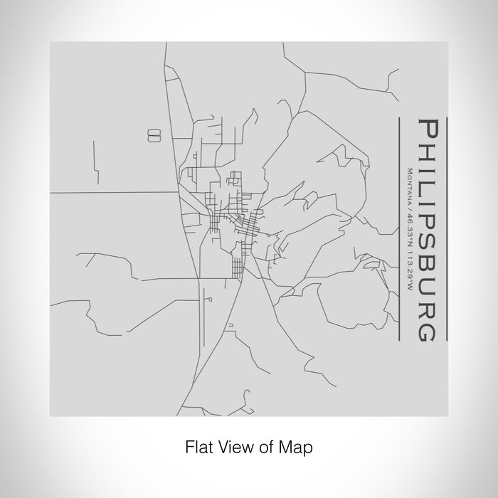 Rendered View of Philipsburg Montana Map on 17oz Stainless Steel Insulated Tumbler