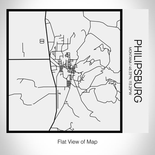 Rendered View of Philipsburg Montana Map on 17oz Stainless Steel Insulated Tumbler in Matte White with Tactile Lines