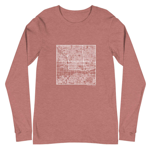Phoenix Arizona  Map Unisex Long-Sleeve T-shirt with City inscription in Heather Mauve