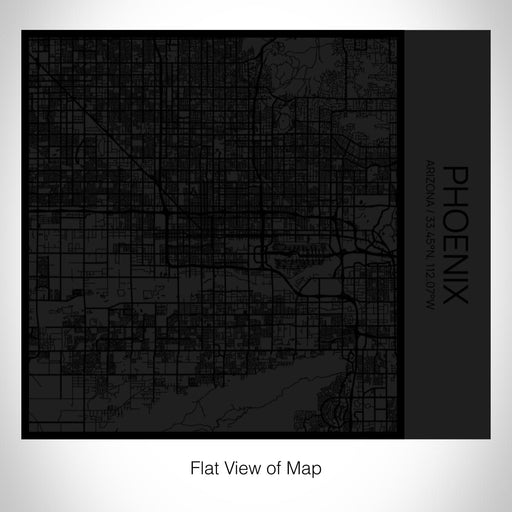 Rendered View of Phoenix Arizona Map on 17oz Stainless Steel Insulated Tumbler in Matte Black with Tactile Lines