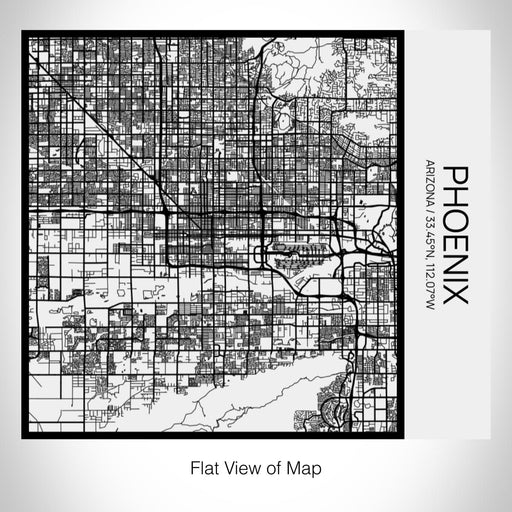 Rendered View of Phoenix Arizona Map on 17oz Stainless Steel Insulated Tumbler in Matte White with Tactile Lines