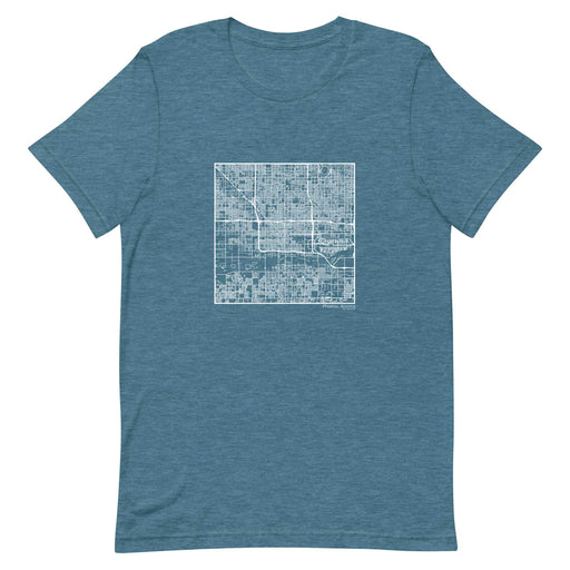 Phoenix Arizona  Map Unisex T-Shirt with City inscription in Heather Teal