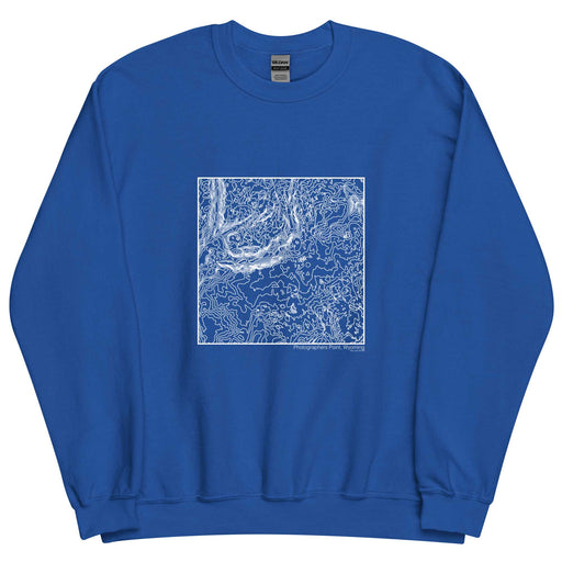 Photographers Point Wyoming Topographic  Map Unisex Crewneck Sweater with City inscription in Royal Blue