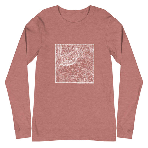 Photographers Point Wyoming Topographic  Map Unisex Long-Sleeve T-shirt with City inscription in Heather Mauve