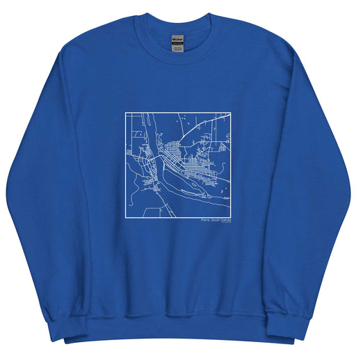 Pierre South Dakota  Map Unisex Crewneck Sweater with City inscription in Royal Blue
