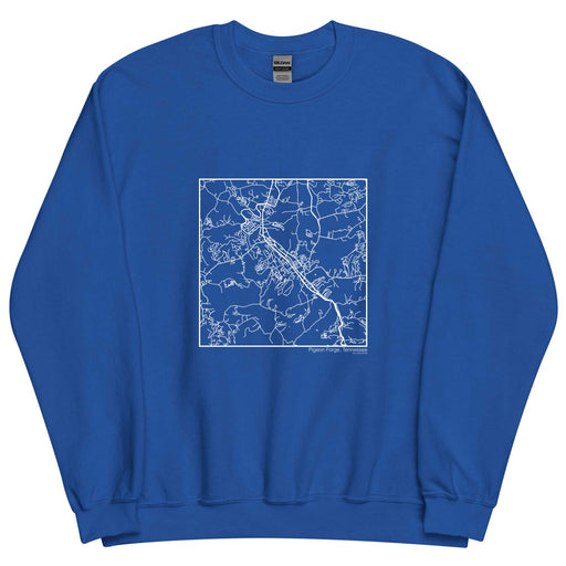 Pigeon Forge Tennessee  Map Unisex Crewneck Sweater with City inscription in Royal Blue