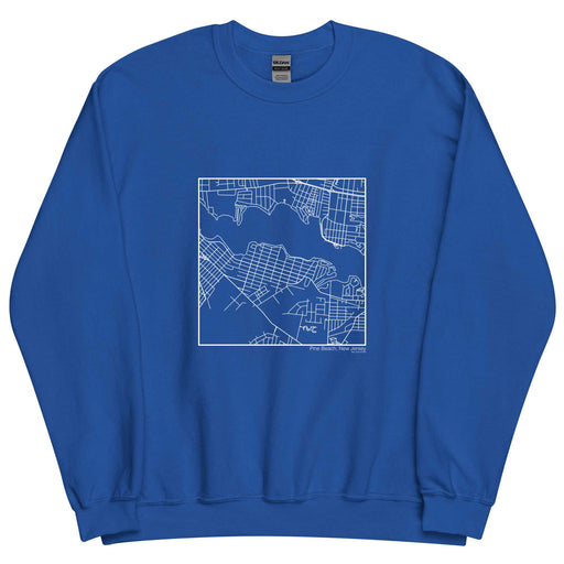 Pine Beach New Jersey  Map Unisex Crewneck Sweater with City inscription in Royal Blue