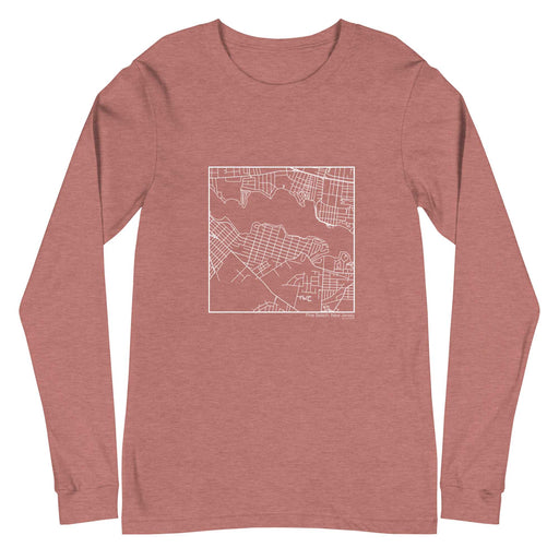 Pine Beach New Jersey  Map Unisex Long-Sleeve T-shirt with City inscription in Heather Mauve