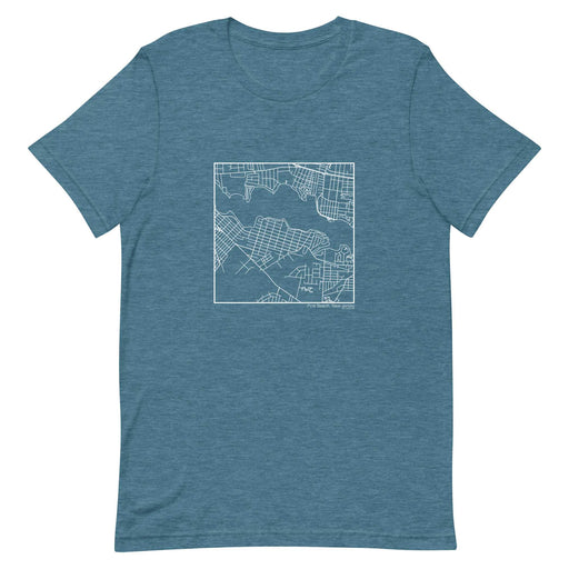 Pine Beach New Jersey  Map Unisex T-Shirt with City inscription in Heather Teal