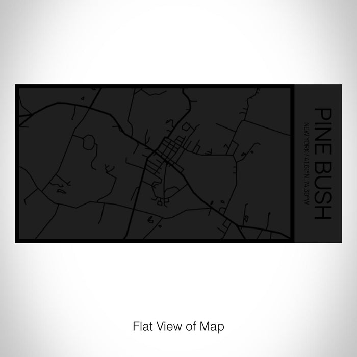 Rendered View of Pine Bush New York Map on 17oz Stainless Steel Insulated Cola Bottle in Stainless in Matte Black