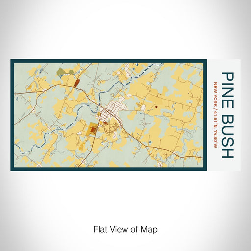 Rendered View of Pine Bush New York Map on 17oz Stainless Steel Insulated Bottle with printed woodblock style map