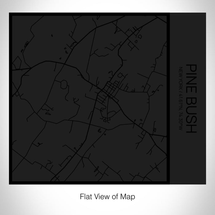 Rendered View of Pine Bush New York Map on 17oz Stainless Steel Insulated Tumbler in Matte Black with Tactile Lines