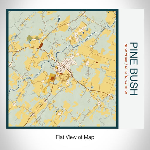 Rendered View of Pine Bush New York Map on 17oz Stainless Steel Insulated Tumbler in Woodblock Map Style