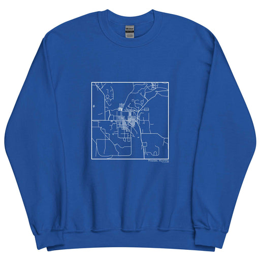 Pinedale Wyoming  Map Unisex Crewneck Sweater with City inscription in Royal Blue