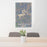 24x36 Pine Flat Lake California Map Print Portrait Orientation in Afternoon Style Behind 2 Chairs Table and Potted Plant