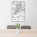 24x36 Pine Flat Lake California Map Print Portrait Orientation in Classic Style Behind 2 Chairs Table and Potted Plant