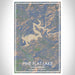 Pine Flat Lake California Map Print Portrait Orientation in Afternoon Style With Shaded Background