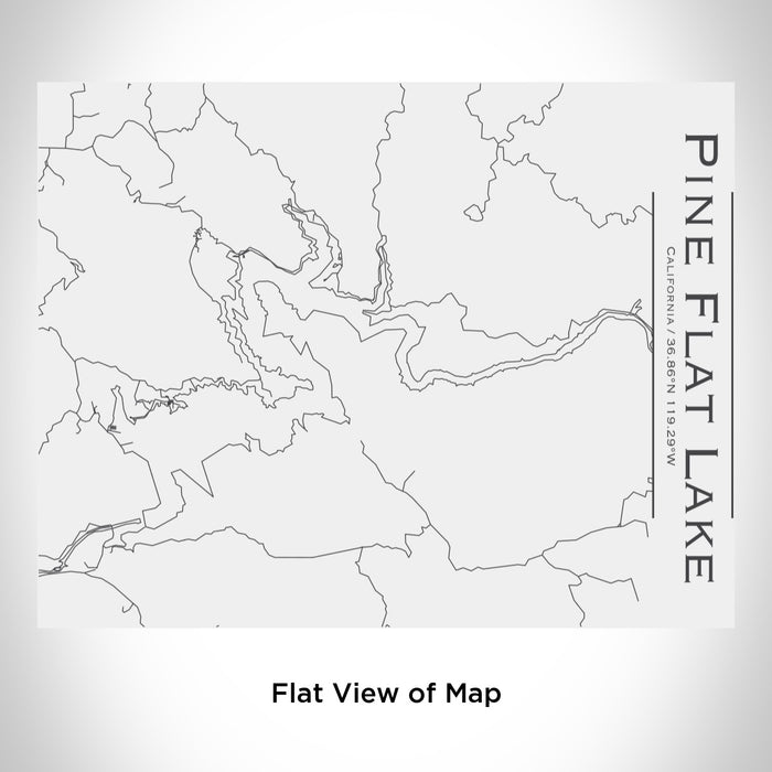 Rendered View of Pine Flat Lake California Map Engraving on 20oz Stainless Steel Insulated Bottle with Bamboo Top in White