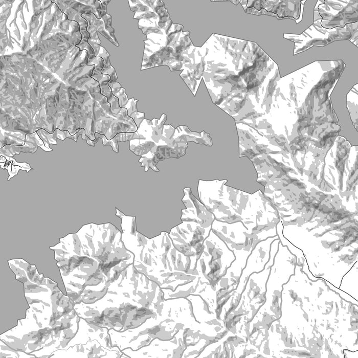 Pine Flat Lake California Map Print in Classic Style Zoomed In Close Up Showing Details