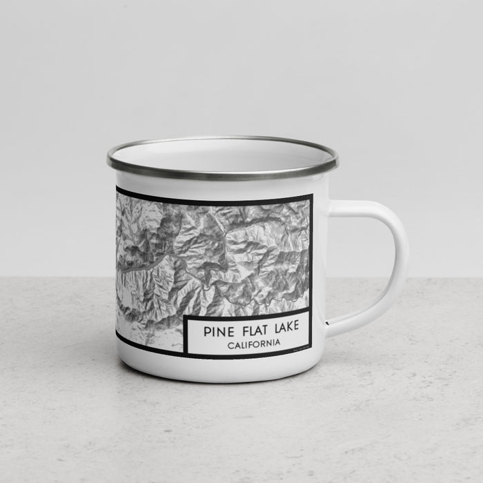 Right View Custom Pine Flat Lake California Map Enamel Mug in Classic