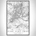 Pine Flat Lake California Map Print Portrait Orientation in Classic Style With Shaded Background