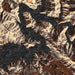 Pine Flat Lake California Map Print in Ember Style Zoomed In Close Up Showing Details