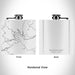 Rendered View of Pine Flat Lake California Map Engraving on 6oz Stainless Steel Flask in White