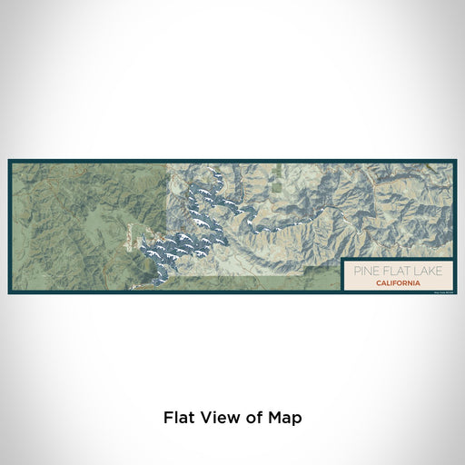 Flat View of Map Custom Pine Flat Lake California Map Enamel Mug in Woodblock