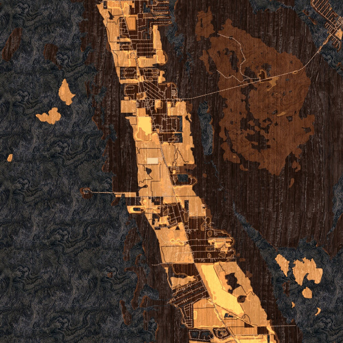 Pine Island Florida Map Print in Ember Style Zoomed In Close Up Showing Details