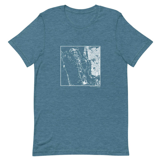 Pine Island Florida  Map Unisex T-Shirt with City inscription in Heather Teal