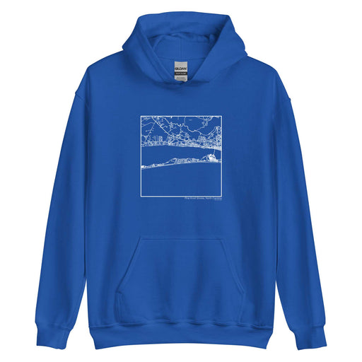 Pine Knoll Shores North Carolina  Map Unisex Hoodie Sweater with City inscription in Royal Blue
