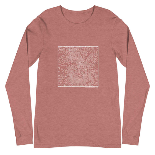 Pinnacles National Park Topographic  Map Unisex Long-Sleeve T-shirt with City inscription in Heather Mauve