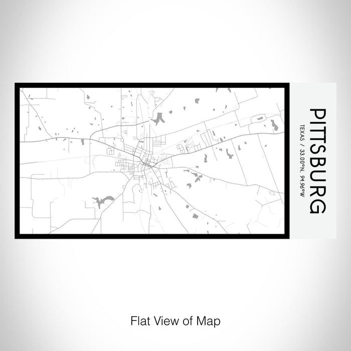 Rendered View of Pittsburg Texas Map on 17oz Stainless Steel Insulated Bottle with printed classic style map