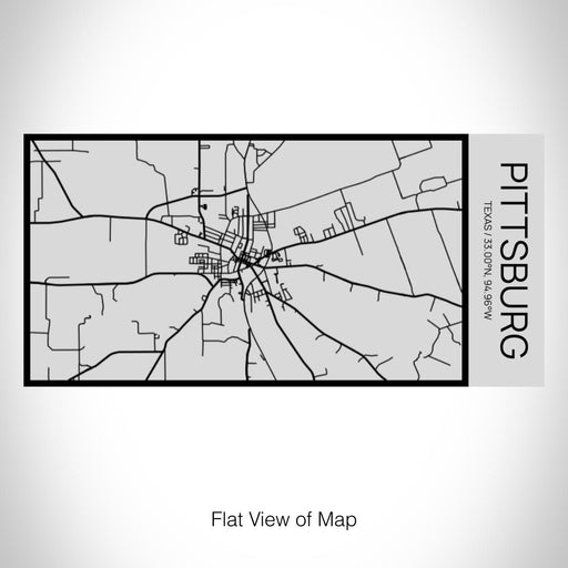 Rendered View of Pittsburg Texas Map on 17oz Stainless Steel Insulated Cola Bottle in Stainless