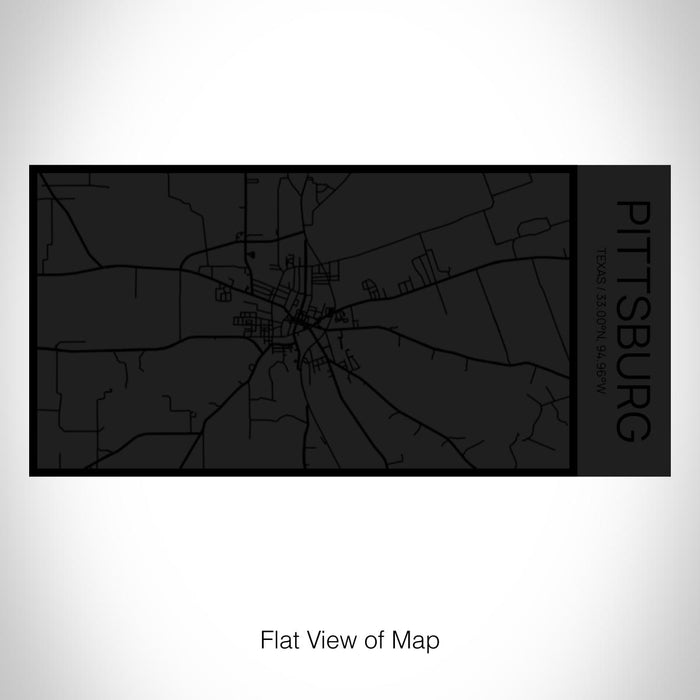 Rendered View of Pittsburg Texas Map on 17oz Stainless Steel Insulated Cola Bottle in Stainless in Matte Black