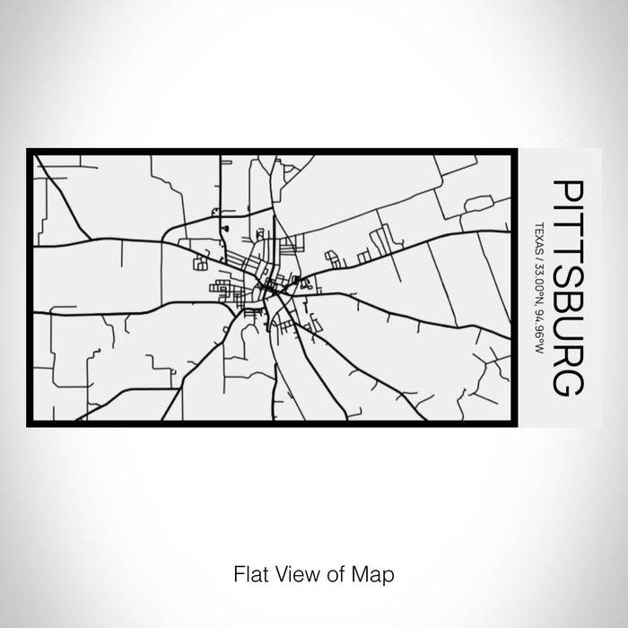 Rendered View of Pittsburg Texas Map on 17oz Stainless Steel Insulated Cola Bottle in Stainless in Matte White