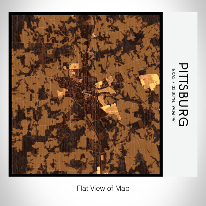 Rendered View of Pittsburg Texas Map on 17oz Stainless Steel Insulated Tumbler in Ember Map Style