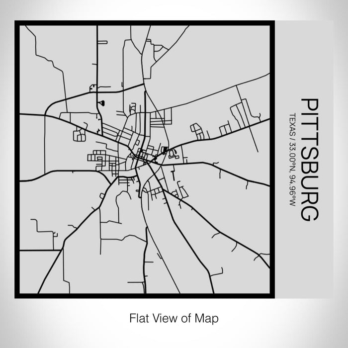 Rendered View of Pittsburg Texas Map on 17oz Stainless Steel Insulated Tumbler in Tactile Lines with Succulent in Background
